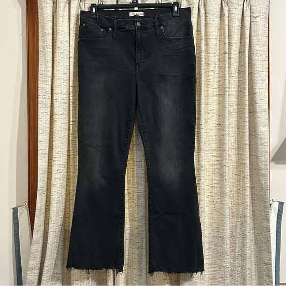 Madewell 32 Tall Cali Demi-Boot Jeans in Berkeley Black: Chewed-Hem Edition - Picture 1 of 9
